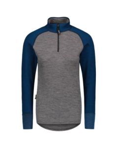 SVALA Shirt Merino Extreme Zip-Neck raglan blue/grey