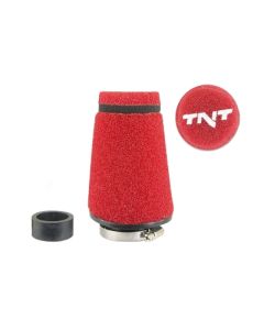 TNT Luftfilter Seed, Röd, Anslutning Ø 28/35mm, (Ø 70 - 48mm x l. 100mm) Moped/Scooter