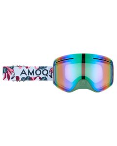 AMOQ Vision Vent+ Magnetic Skoterglasögon Tropical - Green Mirror