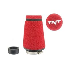 TNT Luftfilter Seed, Röd, Anslutning Ø 28/35mm, (Ø 70 - 48mm x l. 100mm) Moped/Scooter