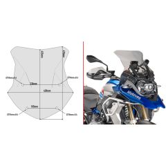 Givi Specific screen, smoked 43,5 x 43 cm (HxW) R1200GS/R1250GS (5124D)