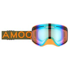 AMOQ Vision Vent+ Magnetic Skoterglasögon Military Green/Orange - Gold Mirror