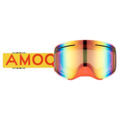 AMOQ Vision Vent+ Magnetic Skoterglasögon Yellow/Red - Red Mirror