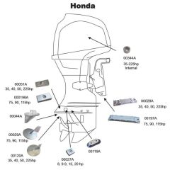 Perf metals anod, Plate Honda Marine - 126-1-000270