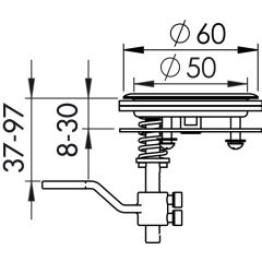 Osculati flush pull, SS, w/lock Marine - M38-152-41