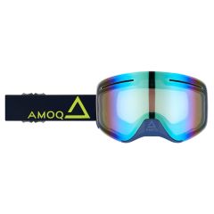 AMOQ Vision Vent+ Magnetic Skoterglasögon Navy-Gold - Gold Mirror